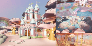 Adopt me large pink castle and grinding (it spend 150k bucks)