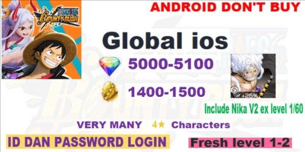 Akun Gacha One Piece Bounty Rush ios-3