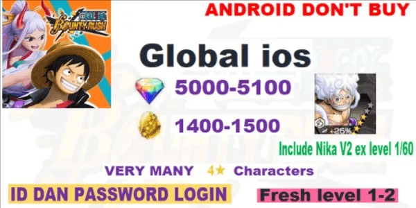 One Piece Bounty Rush Gacha Account ios-3