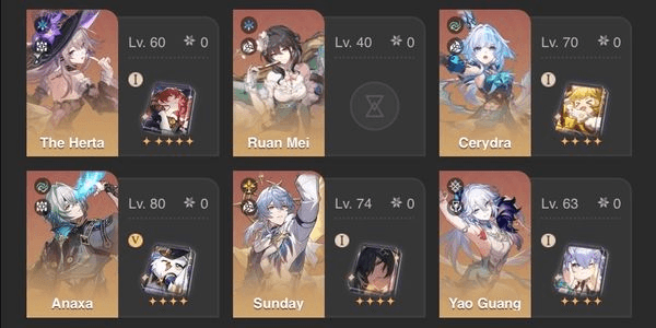 Gambar Product AKUN HSR 17 B5, 9 LIMIT : THE HERTA, CERYDRRA, ANAXA, SUNDAY, ROBIN, SPARKLE, DHPT, DR RATIO