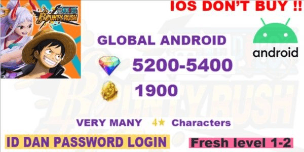 Gambar Product Akun One piece Bounty rush Android