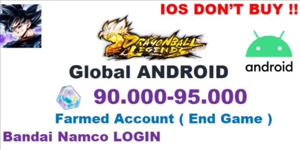 Global Dragon Ball Legends Android Account