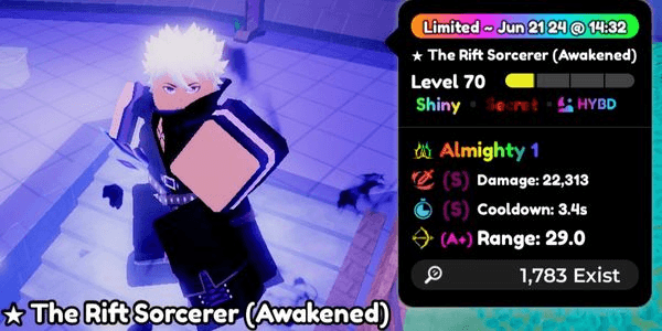 Gambar Product Shiny The Rift Sorcerer (Awakened)/Shiny Gojo Evo Trait Almighty