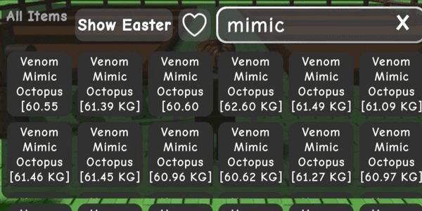 Gambar Product Huge Mimic Octopus | Mimic Octopus Huge | Mutasi Venom | 60kg-62kg | Grow A Garden | Termurah Sedunia