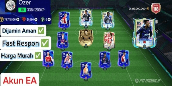 Gambar Product AKUN FC MOBILE OVR 118 STARTER