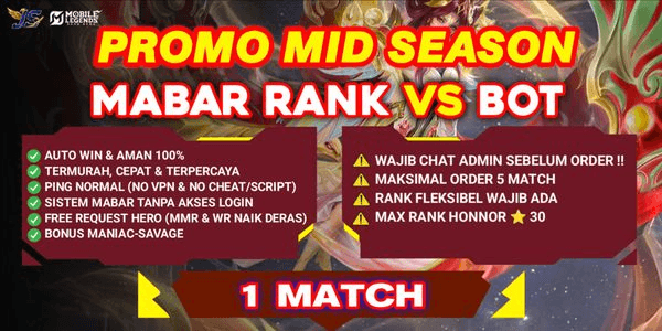 Gambar Product MABAR RANK VS BOT (AUTO WIN)