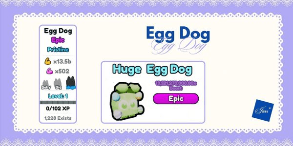 Gambar Product Egg Dog (x13,5B Normal world, x502 Easter world)