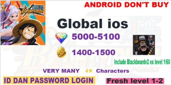 Akun Gacha One piece Bounty Rush ios-5