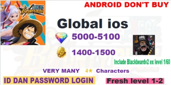 Gacha Account One Piece Bounty Rush iOS-5