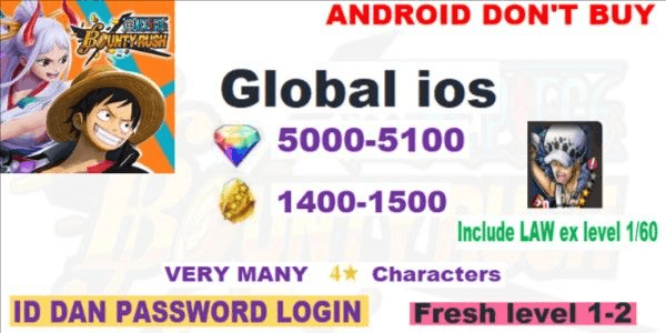 Akun Gacha One Piece Bounty Rush ios-4