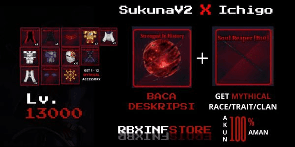 Gambar Product AKUN LVMAX (SUKUNAv2 + ICHIGO)