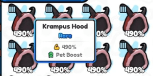 Krampus Hood | Wearables 490% Boost | Arm Wrestle Simulator