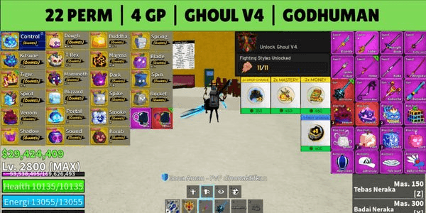 Gambar Product Blox Fruits Account — Permanent Fruits & Gamepasses - 11