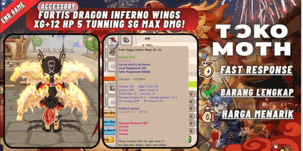 Gambar Product Fortis Dragon Inferno Wings XG+12 Hp 5 tunning SG MAX DMG!