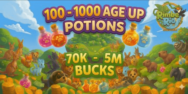 Gambar Product Akun Adopt Me Bonus 100+ Age-Up Potions + Bonus Bucks