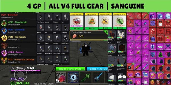 Gambar Product Blox Fruits Account - Perm Fruits & Gamepasses - 06