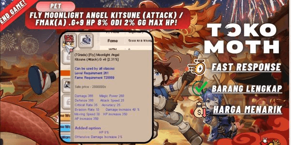 Gambar Product Fly Moonlight angel kitsune (Attack) / FMAK(A) .G+9 Hp 8% Odi 2% GG MAX HP!