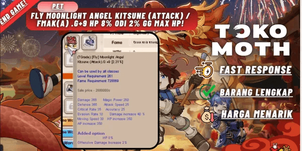 Fly Moonlight angel kitsune (Attack) / FMAK(A) .G+9 Hp 8% Odi 2% GG MAX HP!