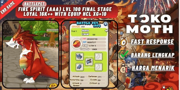 Gambar Product Fire spirit (AAA) lvl 100 Final Stage Loyal 16k++ with equip HCL XG+10