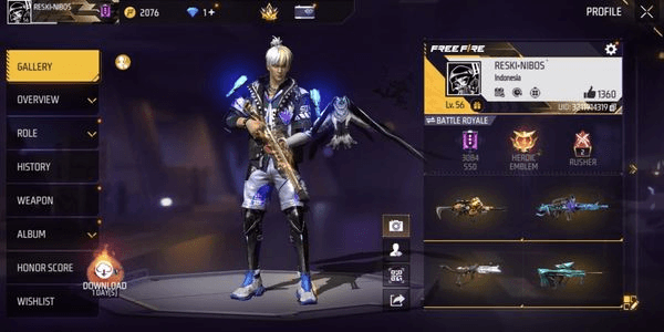 Gambar Product Akun Free Fire Spek Keren & Bergaransi