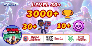 Account Level 30+ | 10+ Epic | 3000+ Trophies | 30+ Brawlers | iOS & Android | Full Access - Brawl Stars