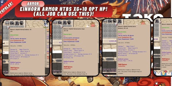 Gambar Product Einhorn Armor HTBS XG+10 Opt Hp! (All job can use!)