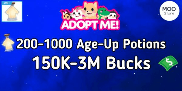 Gambar Product Akun Adopt Me Bonus Bucks + Bonus Age-Up potions