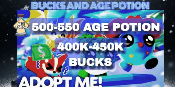 Gambar Product Akun adopt me age potion dan bucks