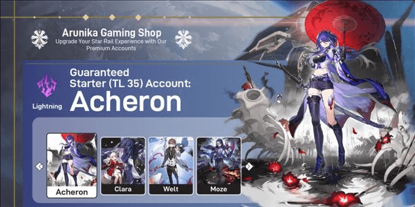 Gambar Product AKUN STARTER - BONUS 12434 PRIMOGEMS + 16 SPECIAL PASS + RATE ON (BANNER CHAR) - ACHERON + CLARA + WELT || MOZE [ASIA]