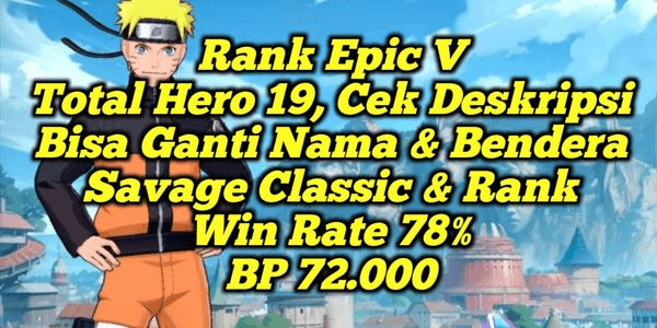 Gambar Product Akun Baru Rank Epic Mantap