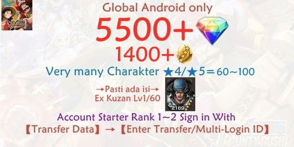 Gambar Product OPBR ONE PIECE Bounty Rush-5 Account