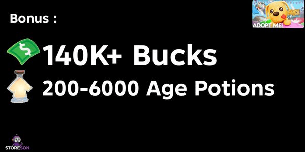 Gambar Product Akun Bonus Banyak Age Potions + Bonus BUCKS - Adoptme