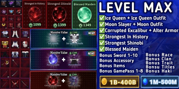 Gambar Product Sailor Piece Account LEVEL MAX Many Bonuses