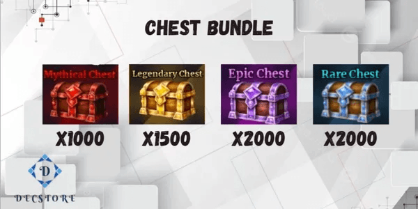 Bundle 1000 Mythic Chest + 1500 Legendary Chest + 2000 Epic Chest + 2000 Rare Chest