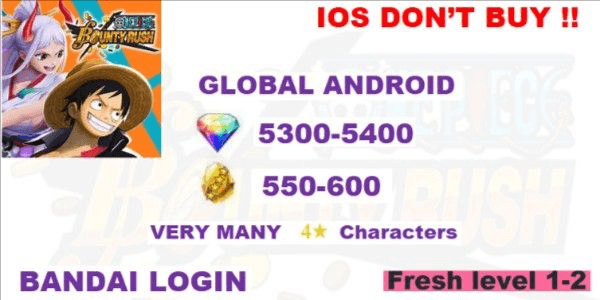 Gambar Product Akun one piece bounty rush Android only