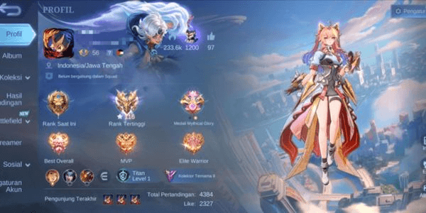 Gambar Product amz94 menjual akun ganteng,ex imortal 116,skin mewah banget,wr,all efek keren banget,emot keren,wr cakep,item melimpah,mumer aja kak
