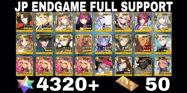 Gambar Product Akun FGO JP 3320 SQ+Space Ereshkigal+Quad Support+SSR