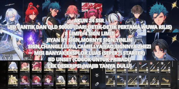 Gambar Product [SEA] [RATE ON] 8 LIMIT+4 SIGN LIMIT JIYAN R1 SIGN,MORNYE SIGN,YINLIN SIGN,CHANGLI,LUPA,CAMELLYA,YAO,SIGNNYA ZHEZI,UID OLD 90K,CEK DESC&PICT