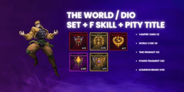Gambar Product The World / Dio Set + F Skill + Pity Title