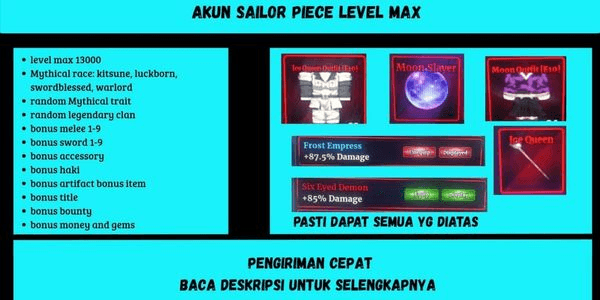 Gambar Product Account level 13000 Kokushibo + Ice Queen