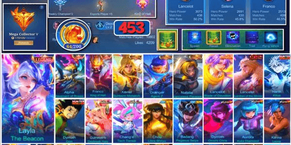 Gambar Product #3719 | 453 Skins | 3 Legends | 3 Collectors | HxH Killua Gon | Valentine Lancelot | Aspirant