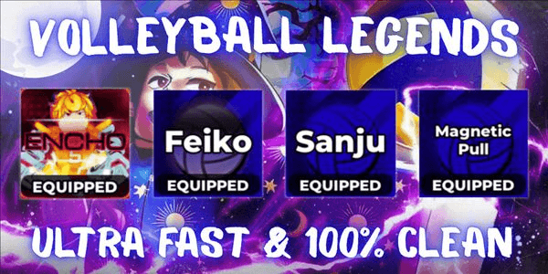 Gambar Product Akun 3 Secret + 1 EVO Style (Encho, Feiko, Sanju + Magnetic Pull) - Volleyball Legends