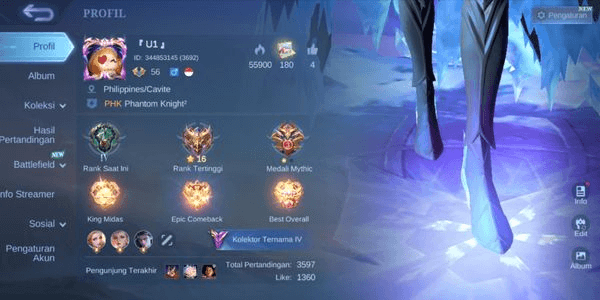 Gambar Product HERO 102 SKIN 209 EMBLEM ALL MAX COLLECTOR SILVANNA NATALIA LIMIT IRITHEL KARINA KUFRA FULL SKIN MYSTIC P.ACE CICI FANNY SEIYA BADANG DLL