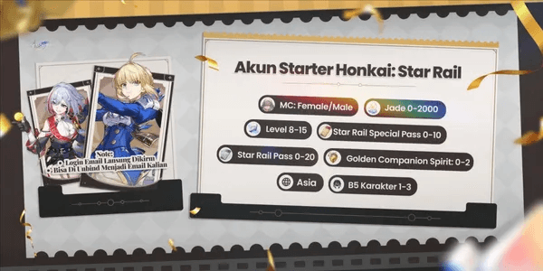 Honkai Star Rail Account Ready to Use + 5-Star Character