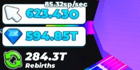 Gambar Product 280T Rebirths 575T Gems 6 Pets Equipped - Max World 2 Max Upgrades - Tap Simulator Account