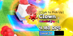 Brainrot Heroes > 5 stars 4.18DPS CLOWN (Celestial x APEX) 5s, T5, Tier 5 Heroes > Cheapest