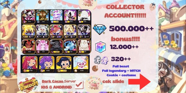Gambar Product CRK Collector Account [ Rumi + mira + zoey + Dark Enchantress + full beast + full Ancient + full legendary ] Cookies + Crystal + Rainbow Cube