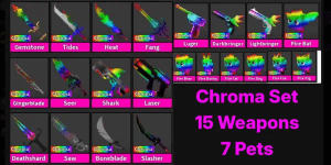 Chroma set (15 weapons 7 pets) - Murder Mystery 2