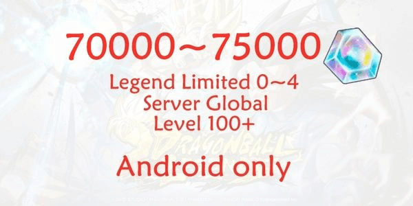 Gambar Product  Account Dragon Ball Legends Global Android DBL-4 to 
