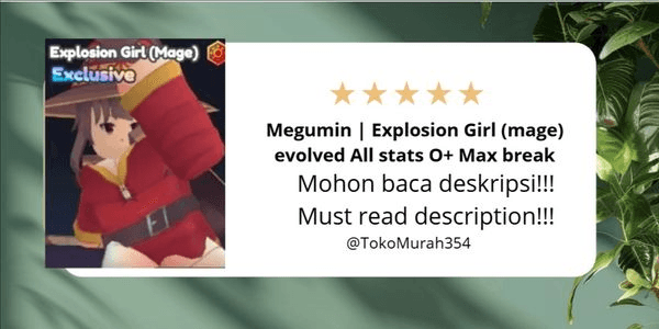 Gambar Product Megumin | Explosion Girl (mage) evolved All stats O+ Max break